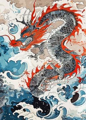 Vintage  Paint Dragon