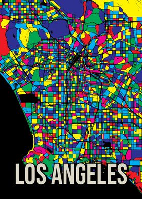 Los Angeles Colorful Map