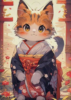 Japanese Cat Kimono