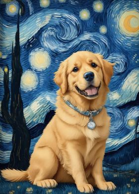 dog starry night van gogh