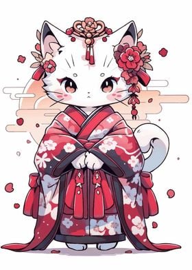 Cat Kimono Japan