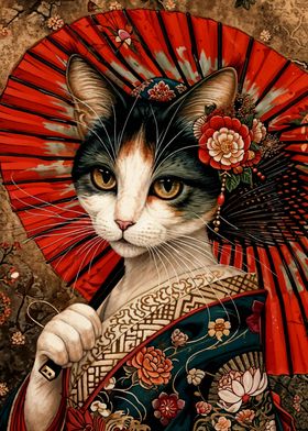 Cat Kimono Japan