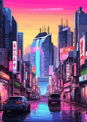 Osaka Japan Neon Cityscape