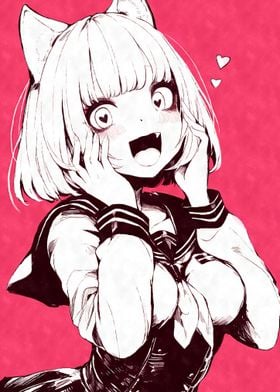 Anime Cat Girl Heart Eyes