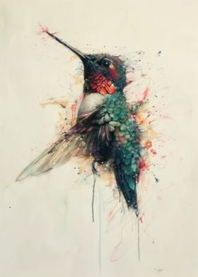 Hummingbird Painting Charm