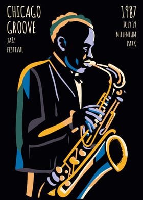 Chicago Groove Jazz Poster