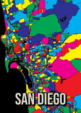 San Diego Pop Art City Map