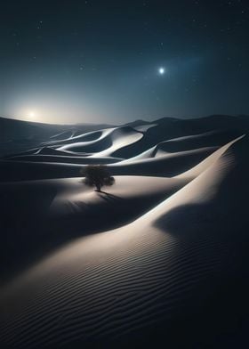 Serene Desert at Night