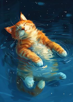 Cat swimming