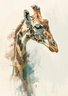 Giraffe portrait Art