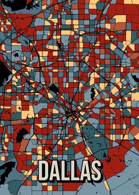 Dallas Earthtone City Map