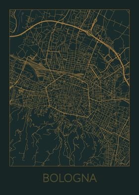 Bologna Gray Orange Map