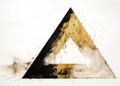 Ink Gold Triangle Abstract