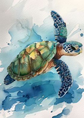 Watercolor Sea Turtle