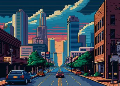 Houston City Pixel Art