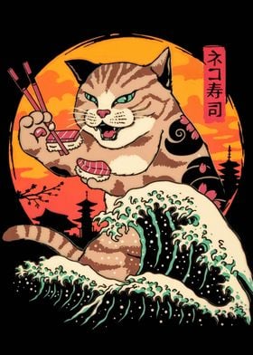 Cat Sushi Wave Japan