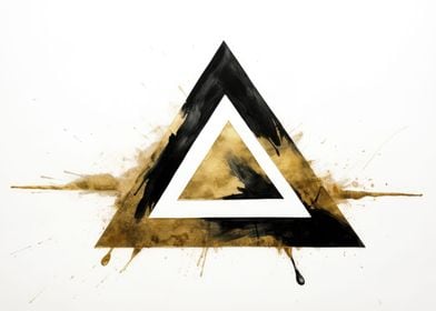 Gold Triangles Abstract