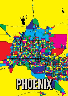 Phoenix Colorful City Map