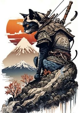 Cat Samurai Warrior