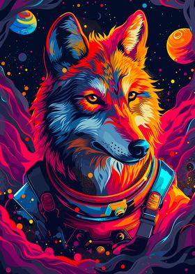 Astronaut Wolf Space