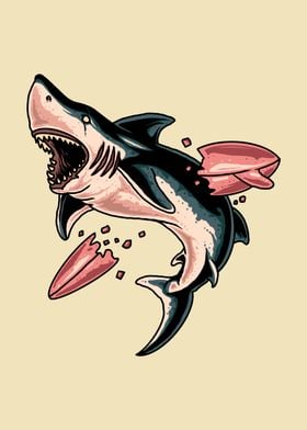 angry shark