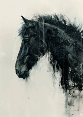 Horse Painting Profile Art