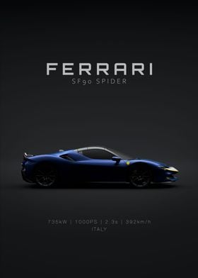 Ferrari SF90 Spider Blue