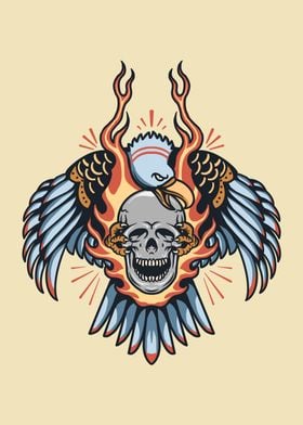 skull and eagle 