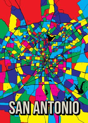 San Antonio Pop Art Map