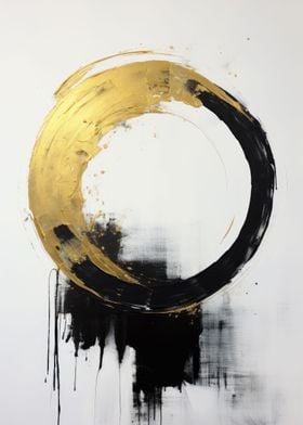 Ink  Gold Circular Art