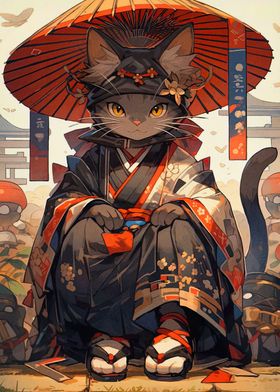 Japanese Cat Kimono