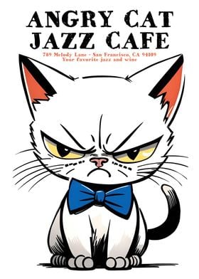 Angry Cat Jazz Cafe Poster