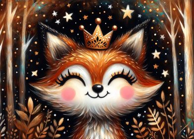 Cute Whimsical Red Fox
