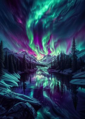 winter aurora borealis 