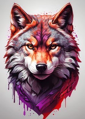 Vivid Wolf Portrait