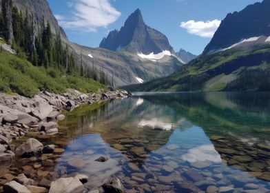 Mountains at Lake Nature