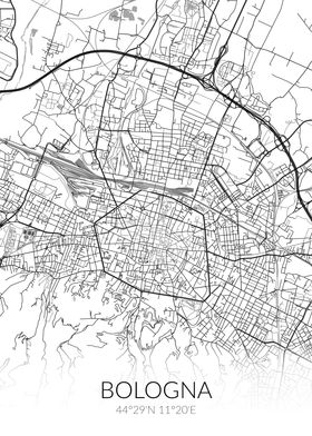 Bologna City Map White