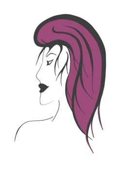 Woman with pink hair