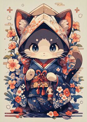 Japanese Cat Kimono