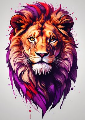 Vivid Lion Portrait