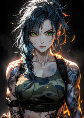 Woman Soldier Anime