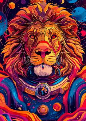 Astronaut Space Lion