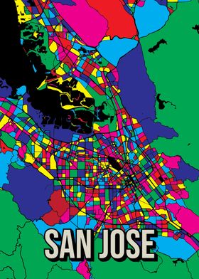 San Jose Pop Art City Map