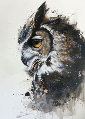 Owl Watercolor Art