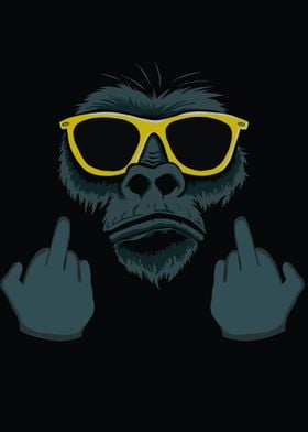 monkey with middle finger