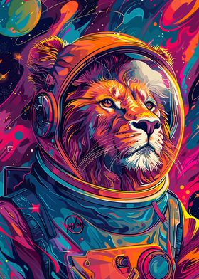 Astronaut Lion Space