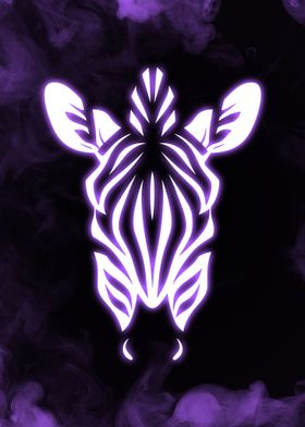 Purple Neon Zebra Face