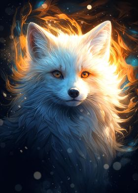 Cosmic Celestial White Fox