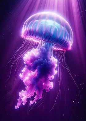 Jellyfish in Purple Light