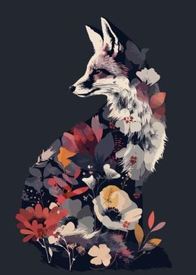 Fox and Flower pop art